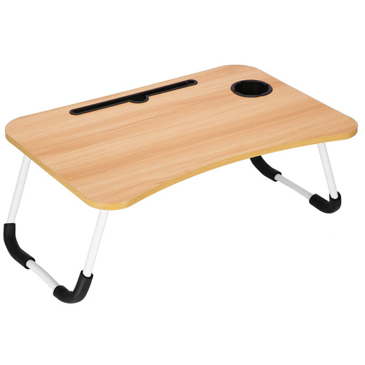 Stolik pod laptopa 60x40 cm, składana podstawka na komputer brązowa