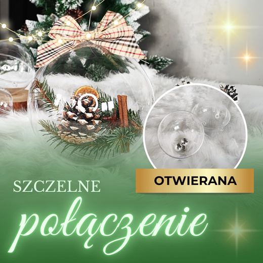 Bombka akrylowa 11cm kula plastikowa decoupage