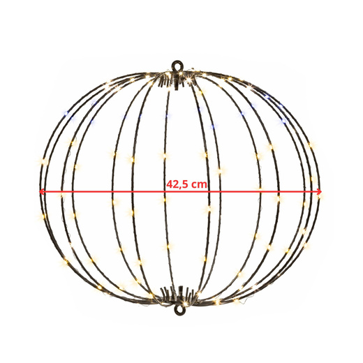 Kula świetlna 112 LED dekoracja świąteczna do ogrodu, IP44 ciepły biały + biały flash