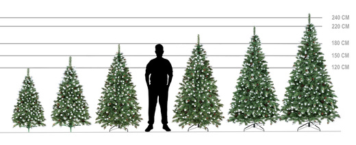 Choinka sztuczna 120 cm sosna diamentowa ośnieżona z szyszkami