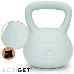 Kettlebell miękki 8 kg kula odważnik hantla ciężar do ćwiczeń fitness, turkusowy