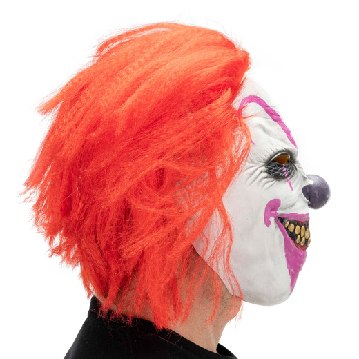 Maska na Halloween krwawy klaun z włosami zabójczy claun horror cosplay