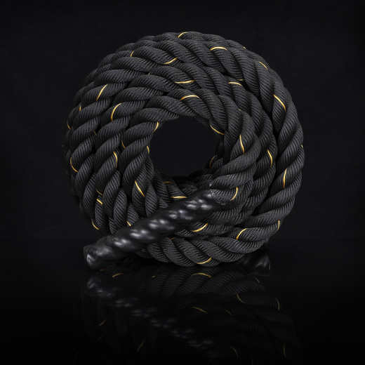 Lina treningowa do crossfit 9 m Battle Rope Power do ćwiczeń siłowych czarna