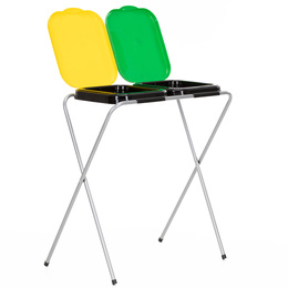 Stelaż na dwa worki do segregacji odpadów, stojak z pokrywami na śmieci