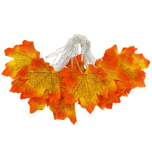 Lampki liście dekoracja jesień girlanda łańcuch świetlny na baterie 20 LED