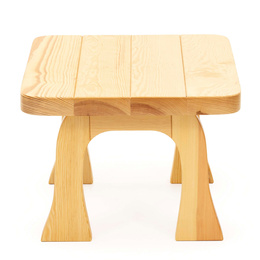 Drewniany stolik kawowy 65x48cm prostokątna ława do salonu impregnowane naturalne drewno