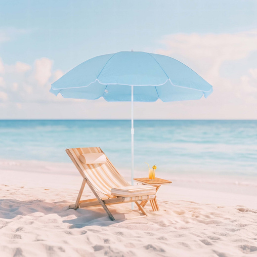 Parasol plażowy 160 cm ogrodowy, przeciwsłoneczny UPF50+ składany, łamany na balkon, taras, błękitny