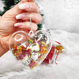 Bombki akrylowe 10cm serce plastikowe decoupage zestaw 12 szt.