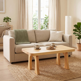 Drewniany stolik kawowy 85x48cm prostokątna ława do salonu impregnowane naturalne drewno