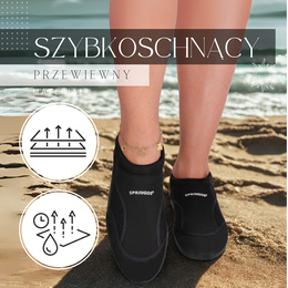 Buty do wody, szybkoschnące buty na plaże rozm. 44 czarne