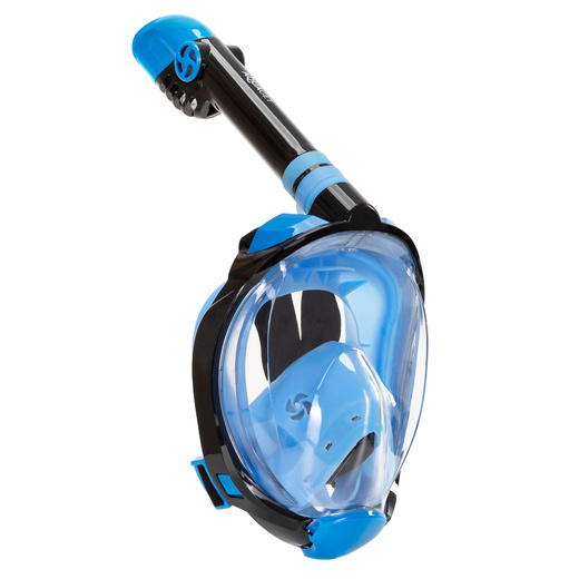 Maska z rurką do nurkowania, snorkelingu L/XL pełnotwarzowa, AntiFog, uchwyt na kamerę