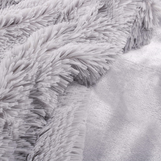 Narzuta na łóżko, pled 200x240 cm dwustronny koc na kanapę jasny szary