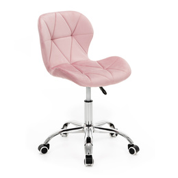 Fotel biurowy obrotowy krzesło na kółkach do nauki, pracy regulowane ergonomiczne różowe