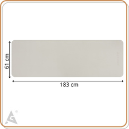 Mata do jogi, ćwiczeń fitness 183x61 cm antypoślizgowa, materac do stretchingu, jasny beż