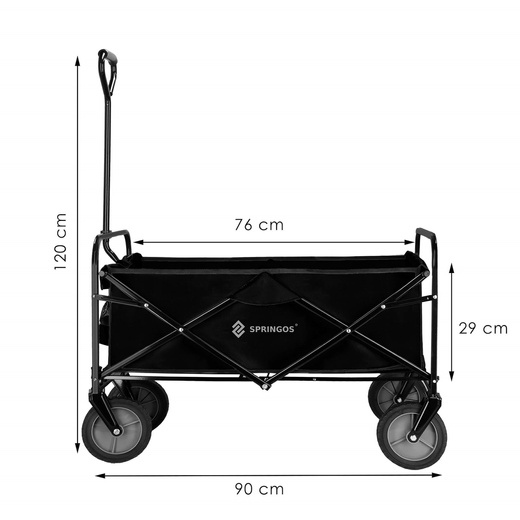 Wózek ogrodowy, turystyczny, plażowy składany 80 kg czarny
