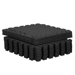 Mata piankowa 90x118 cm do ćwiczeń czarne puzzle pod sprzęt pianka EVA