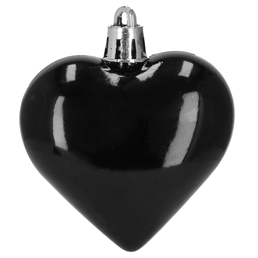 Bombki choinkowe 8 szt. ozdoby świąteczne 7 cm serca, czarne