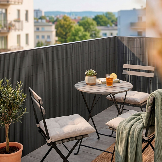 Osłona PVC maskująca na balkon, taras, ogrodzenie 500x120 cm ciemnoszara