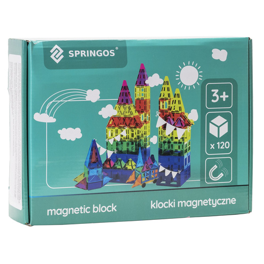 Klocki magnetyczne, pojazdy zestaw 120 szt. klocków konstrukcyjnych dla dzieci, kolorowe