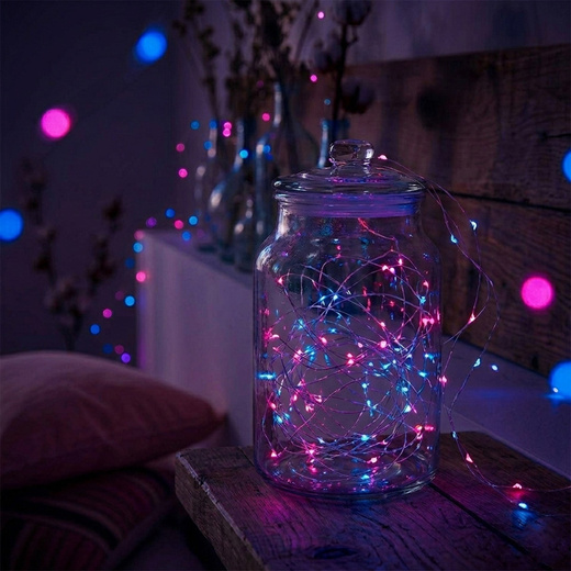 Lampki choinkowe 100 LED druciki mikro na baterie
