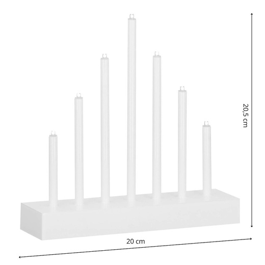 Świecznik adwentowy Led 7 świec biały
