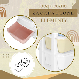 Regał na zabawki z 4 szufladami, pojemnik na kółkach, mobilny orgaznizer pastelowy