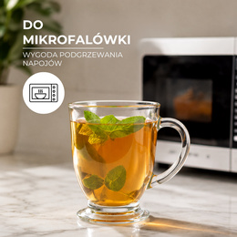 Szklanki do kawy latte mrożonej herbaty deserów 400 ml z uchem komplet 6 szt.