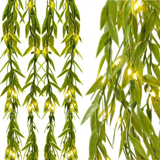 Girlanda led sztuczne liście ruskus dekoracja świetlna