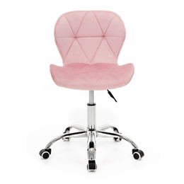 Fotel biurowy obrotowy krzesło na kółkach do nauki, pracy regulowane ergonomiczne różowe
