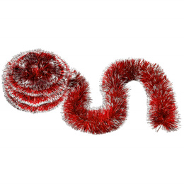 Łańcuch na choinkę 6m czerwono-srebrny, girlanda choinkowa, średnica 7cm