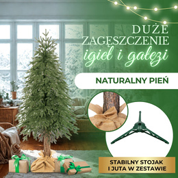 Choinka sztuczna na pniu 220 cm świerk PE