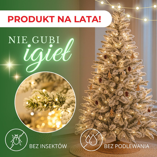 Choinka sztuczna premium 220 cm świerk ośnieżony drzewko bożonarodzeniowe