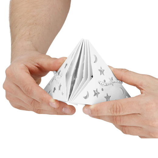 Gwiazda papierowa świąteczna biała 3D 25 cm i lampki choinkowe 10 led ciepły biały