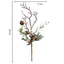Gałązka świąteczna sztuczna dekoracja do stroika 33 cm