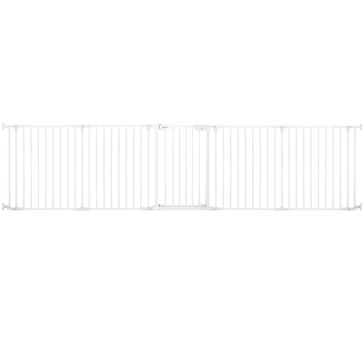 Bramka zabezpieczająca z barierkami 5 elementow 318 cm biała