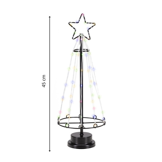 Choinka metalowa 80 Led dekoracja świąteczna 45 cm multikolor
