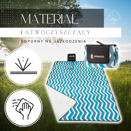 Koc piknikowy plażowy biwak 200x160 springos mata