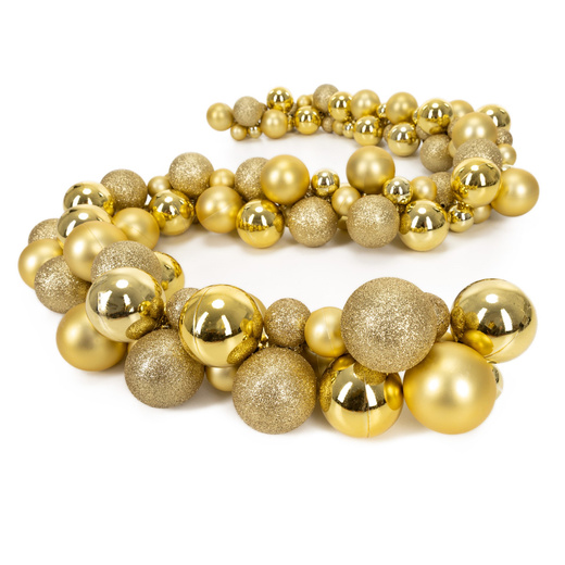 Girlanda świąteczna 160 cm łańcuch z bombek 130 szt. złote