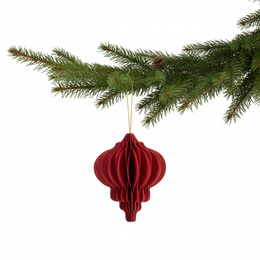 Papierowe bombki 6 szt. zawieszki choinkowe ozdoby świąteczne 12,5 cm rozkładane czerwone