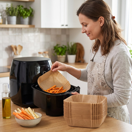 Wkłady papierowe do Airfryer 300 szt. tacki do frytkownicy beztłuszczowej 20x20 cm