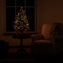 Choinka sztuczna 90 cm z oświetleniem lampki choinkowe 50 LED multikolor, na stolik, biurko