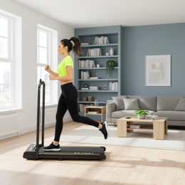 Bieżnia domowa elektryczna 6 km/h do biegania i chodzenia, z pilotem składana, cicha praca