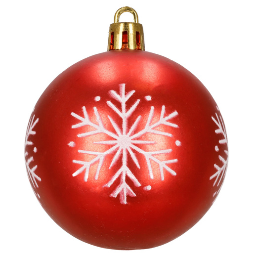 Bombki choinkowe 7 cm 12 szt. zestaw ozdoby świąteczne zdobione półmatowe, czerwone białe
