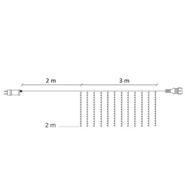 Kurtyna świetlna 200 led girlanda, lampki sople biały ciepły