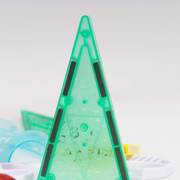 Klocki magnetyczne, kulki LED wieża z spiralną windą zestaw klocków konstrukcyjnych 134 szt. kolorowe