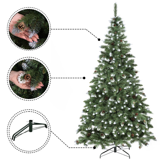 Choinka sztuczna premium 220 cm sosna diamentowa drzewko bożonarodzeniowe