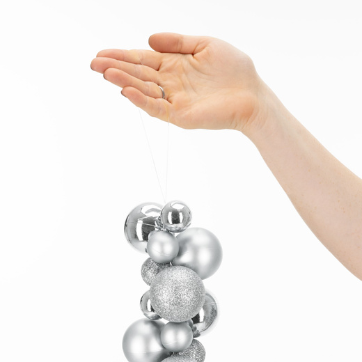 Girlanda świąteczna 160 cm łańcuch z bombek 130 szt. srebrne