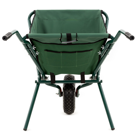 Taczka ogrodowa 50 L składana 116 x 64 x 65 cm jednokołowa, stalowy wózek transportowy