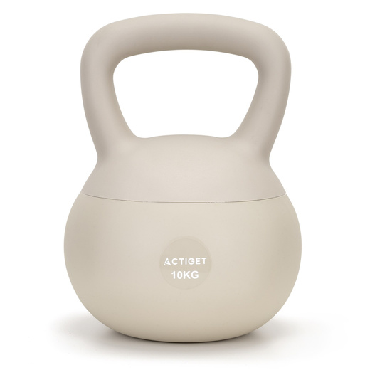 Kettlebell miękki 10 kg kula odważnik hantla ciężar do ćwiczeń fitness, beżowy