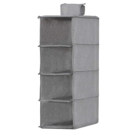 Organizer do szafy wiszący z 4 półkami 80x30x30cm szary